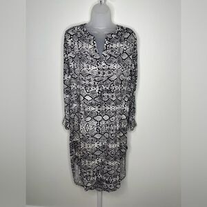 Alex & Lili Snakeskin print Tunic Shirt Dress. Size Medium